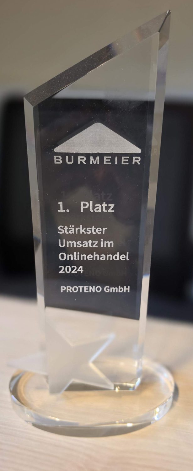Burmeier Award 2024: 1. Platz, stärkster Umsatz im Onlinehandel, PROTENO GmbH
